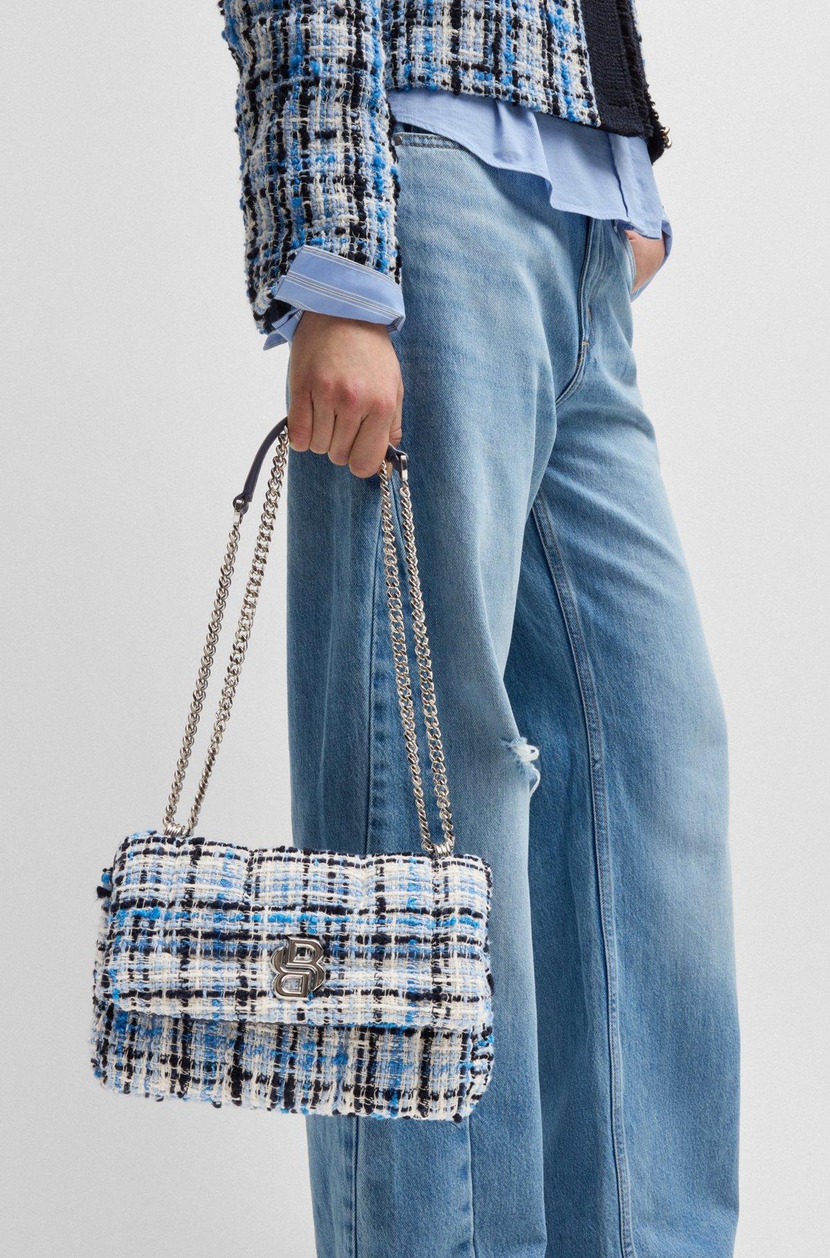 Multicolored-tweed shoulder bag with Double B monogram Product Image