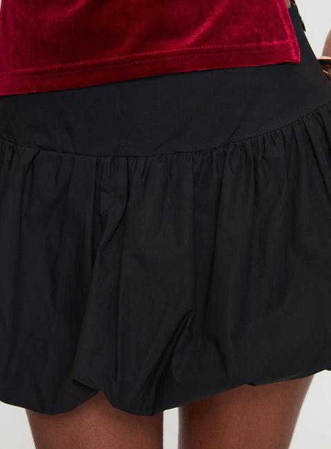 Marentino Bubble Hem Mini Skirt Black Product Image