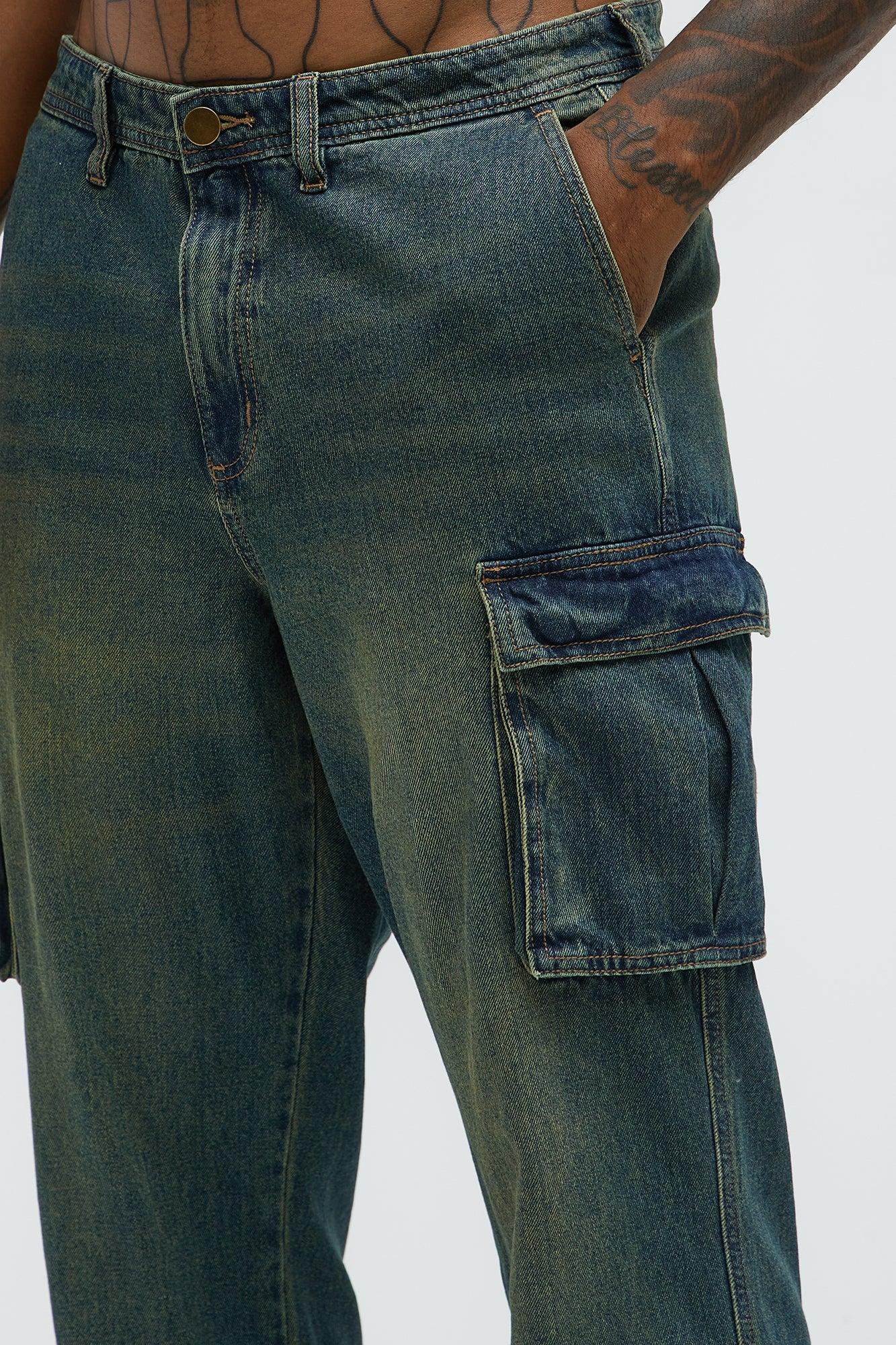 Tanner Straight Cargo Jeans - Vintage Blue Wash Product Image