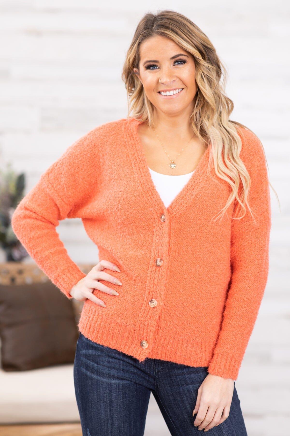 Coral Cardigan With Buttons Product Image