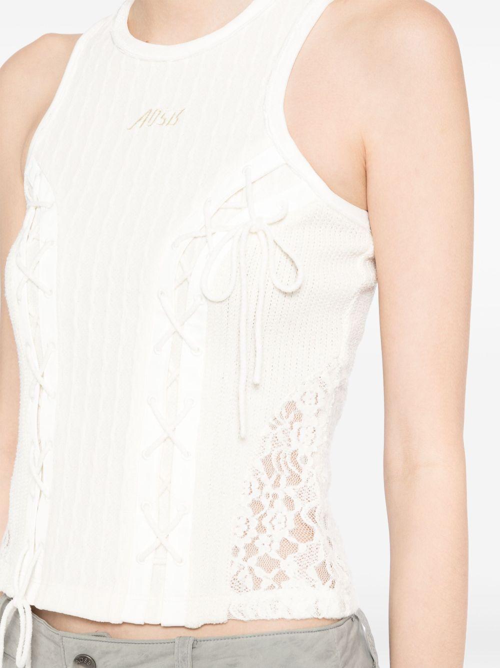 lace-up sleeveless top Product Image