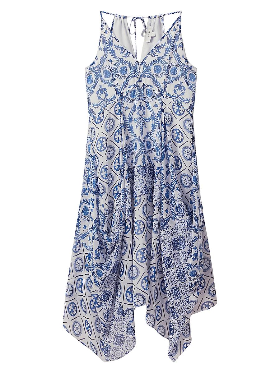 Womens Tiller Printed Asymmetric Midi-Dress Product Image
