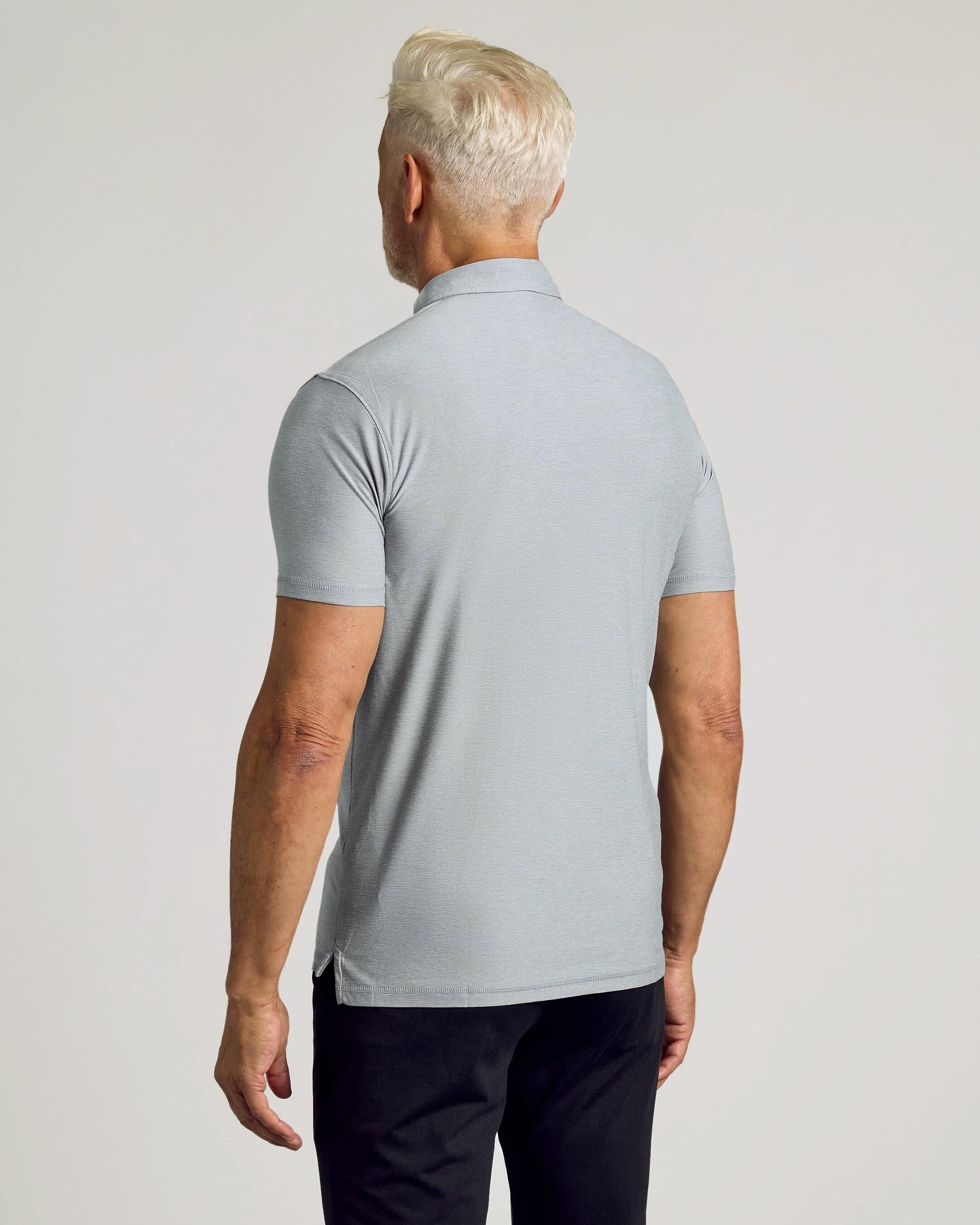 Heather Light Gray Active Short Sleeve Polo Product Image