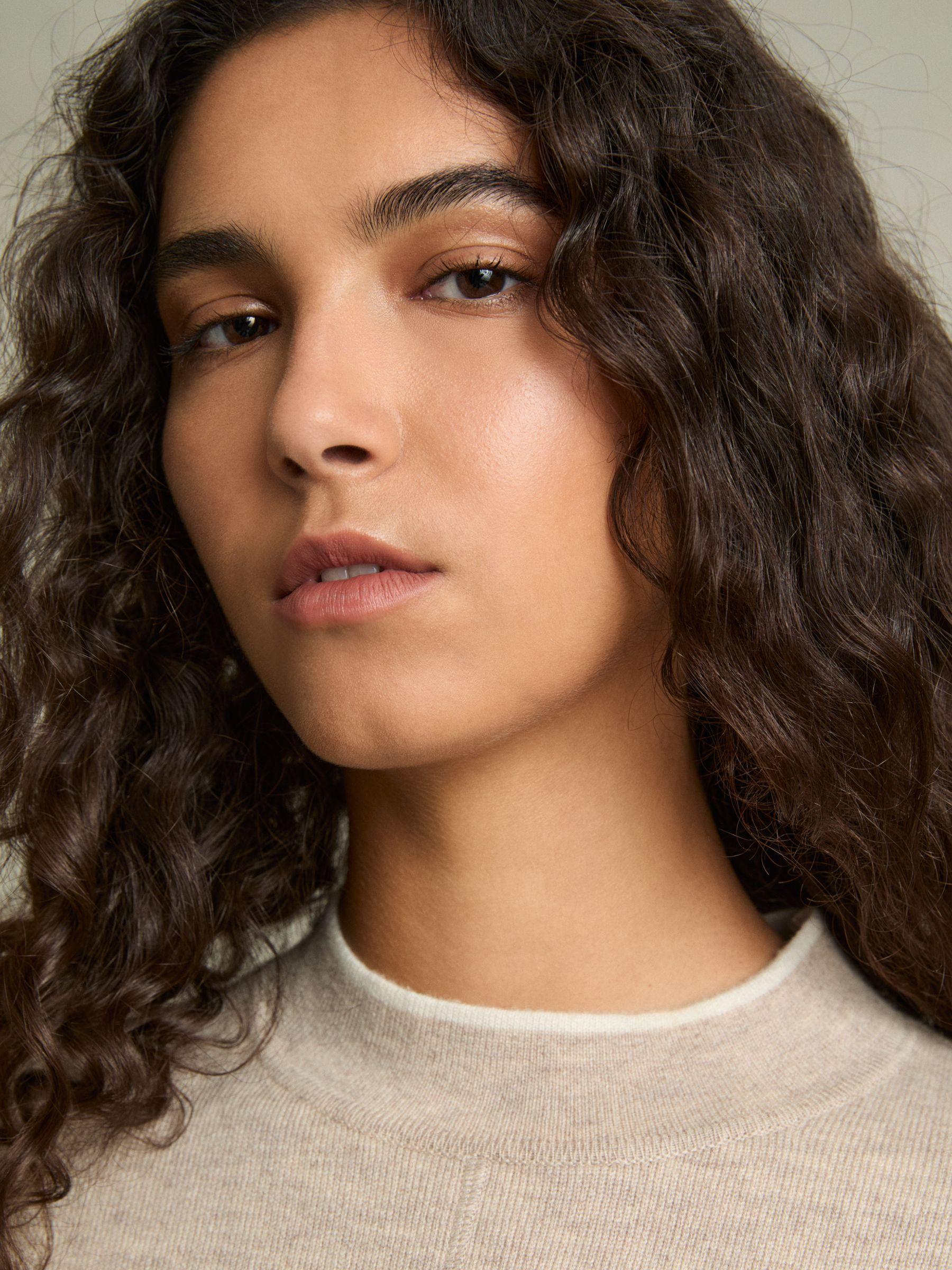 Knitted Mélange Midi Dress With Cashmere in Neutral Product Image