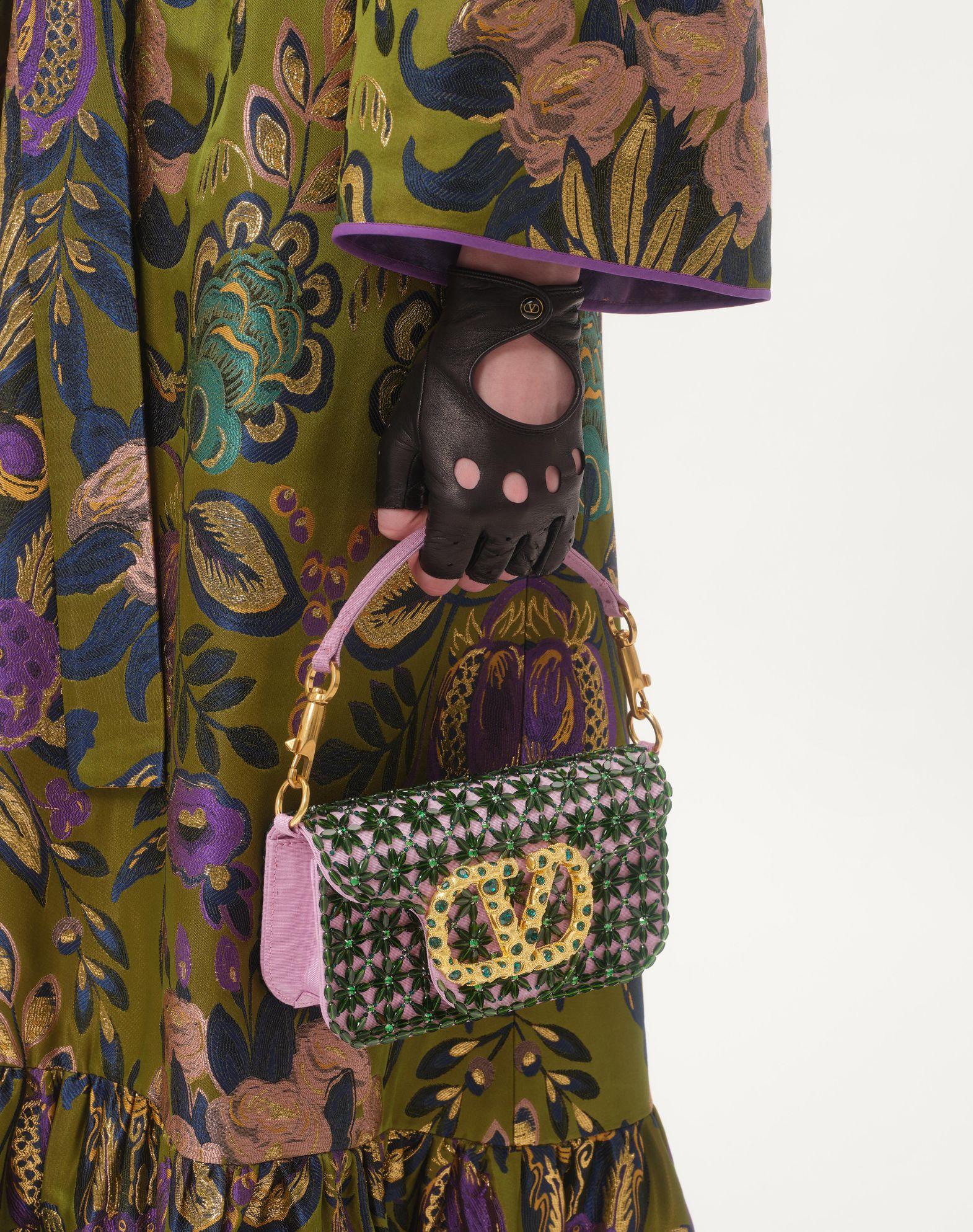 Valentino Garavani Locò Small Shoulder Bag Embroidered With Jewel Logo Product Image