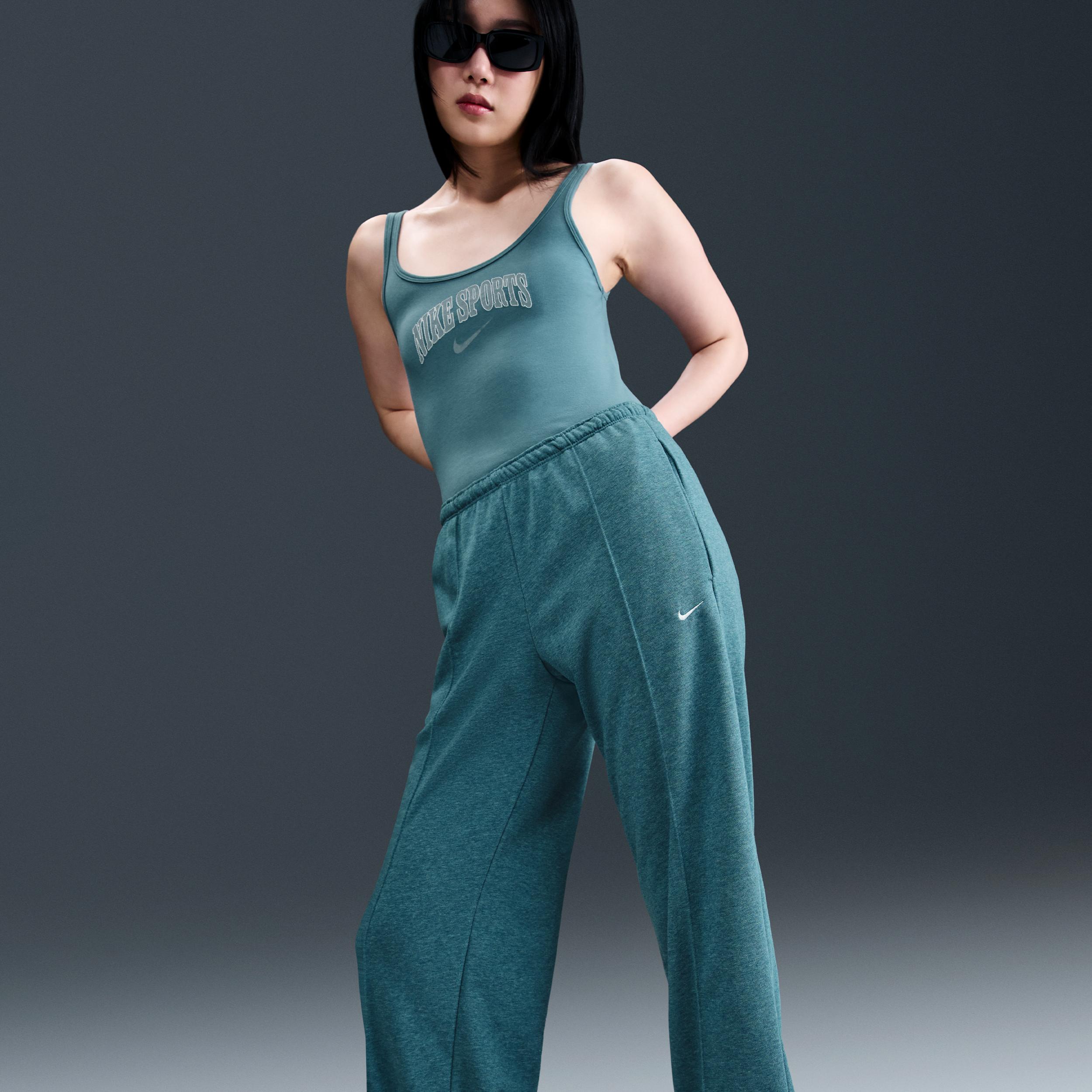 Womens Nike Sportswear Chill Terry Mid-Rise French Terry Open-Hem Sweatpants | HF6457-006 Product Image