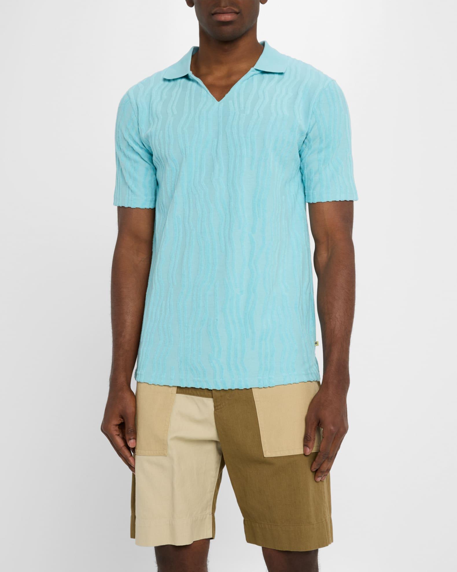 Men's Jacquard Terry Polo Shirt Product Image