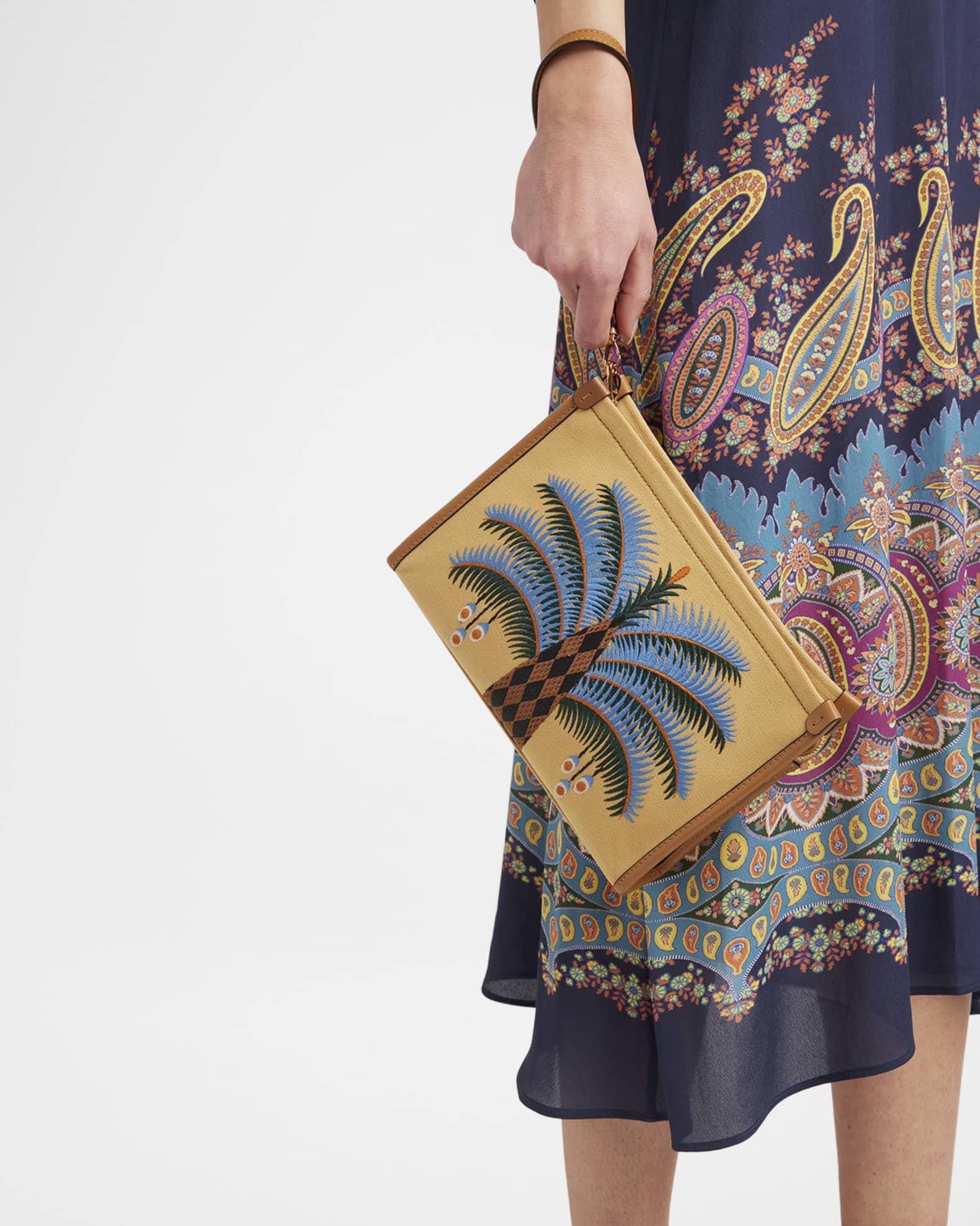 Embroidered Canvas Pouch Bag Product Image