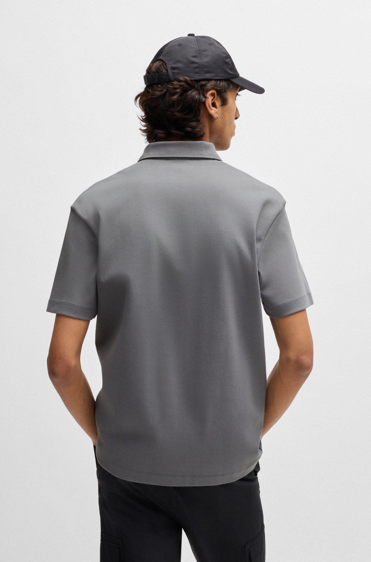 Interlock-cotton polo shirt with stacked logo Product Image