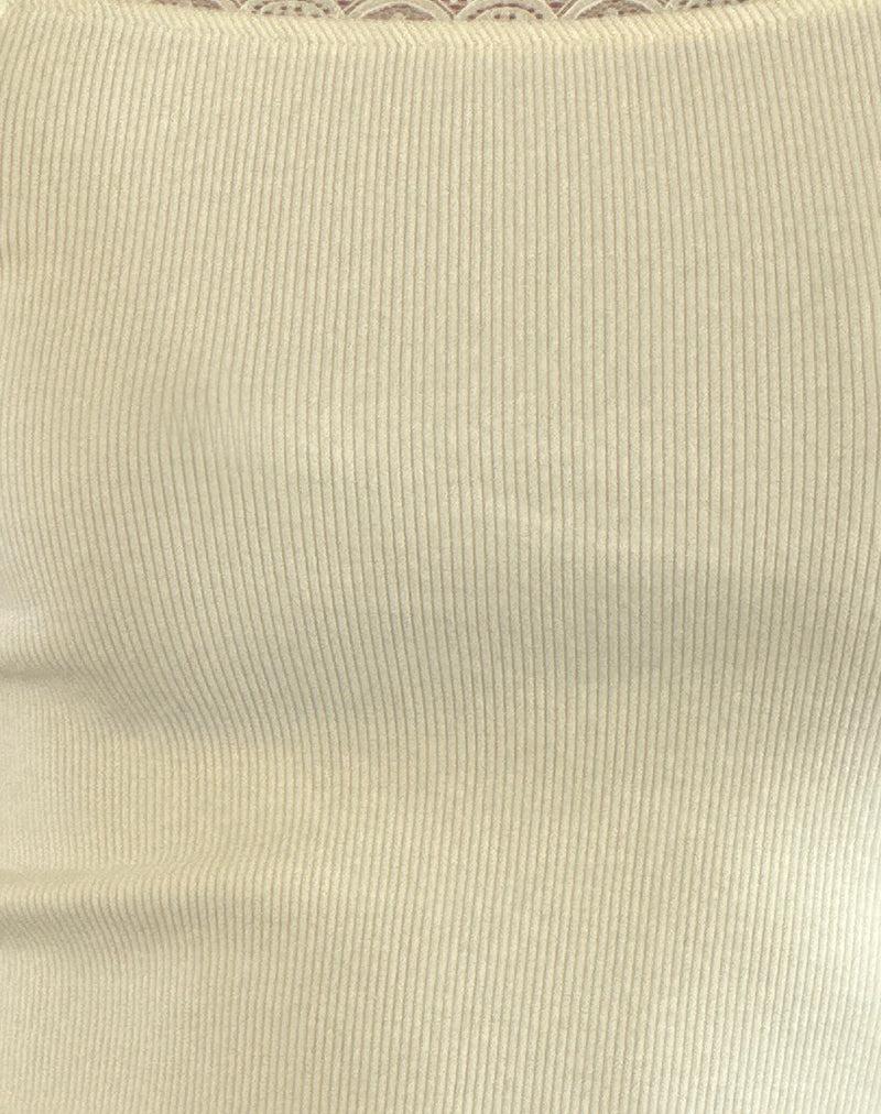 Chacha Top in Rib Lace Buttercream Female Product Image