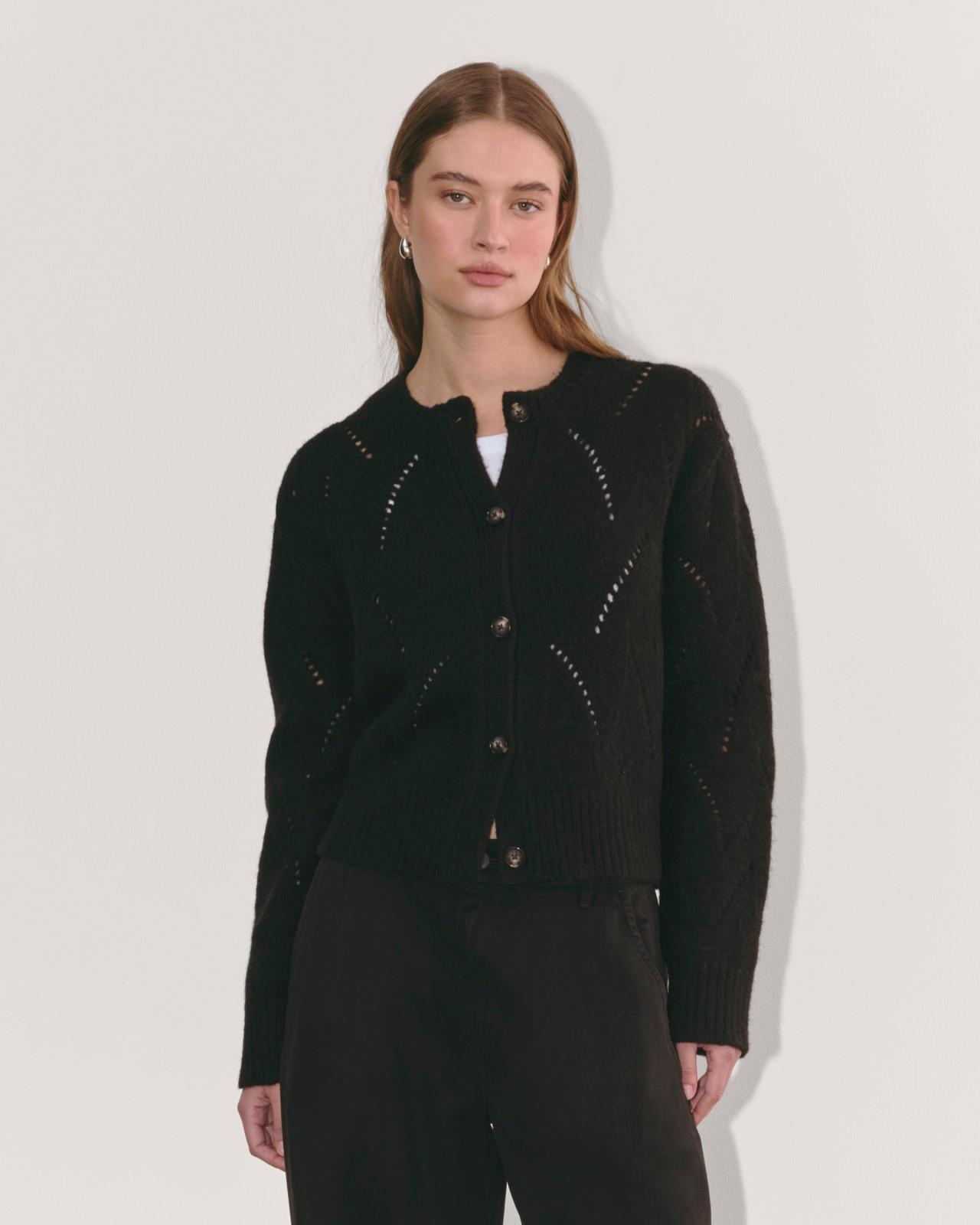 Womens Pointelle Cardigan in Cloud by Everlane Product Image