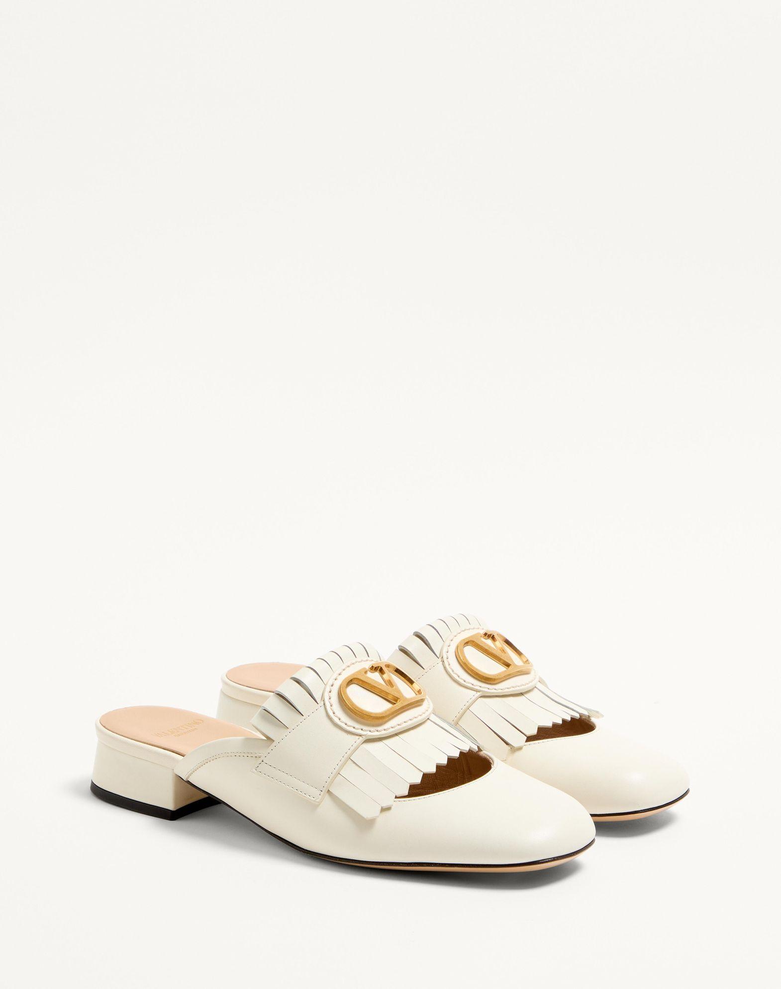 Vlogo Signature Calfskin Moccasin Mule With Fringes 25Mm Product Image