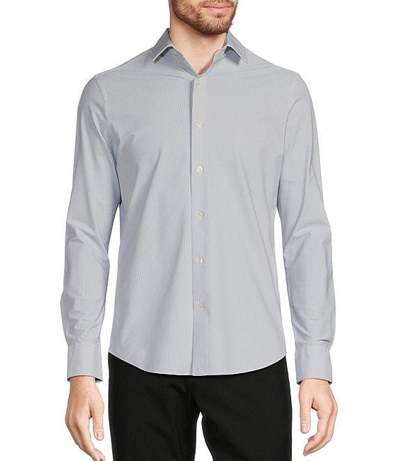 Murano Collezione Canclini Slim Fit Chevron Techno Long Sleeve Woven Shirt Product Image