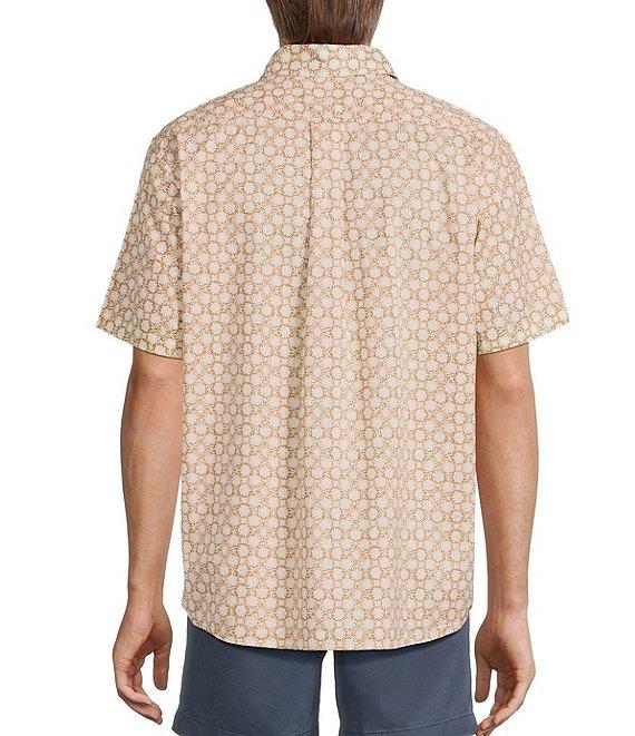 Roundtree & Yorke Short Sleeve Slub Floral Print Sport Shirt Product Image