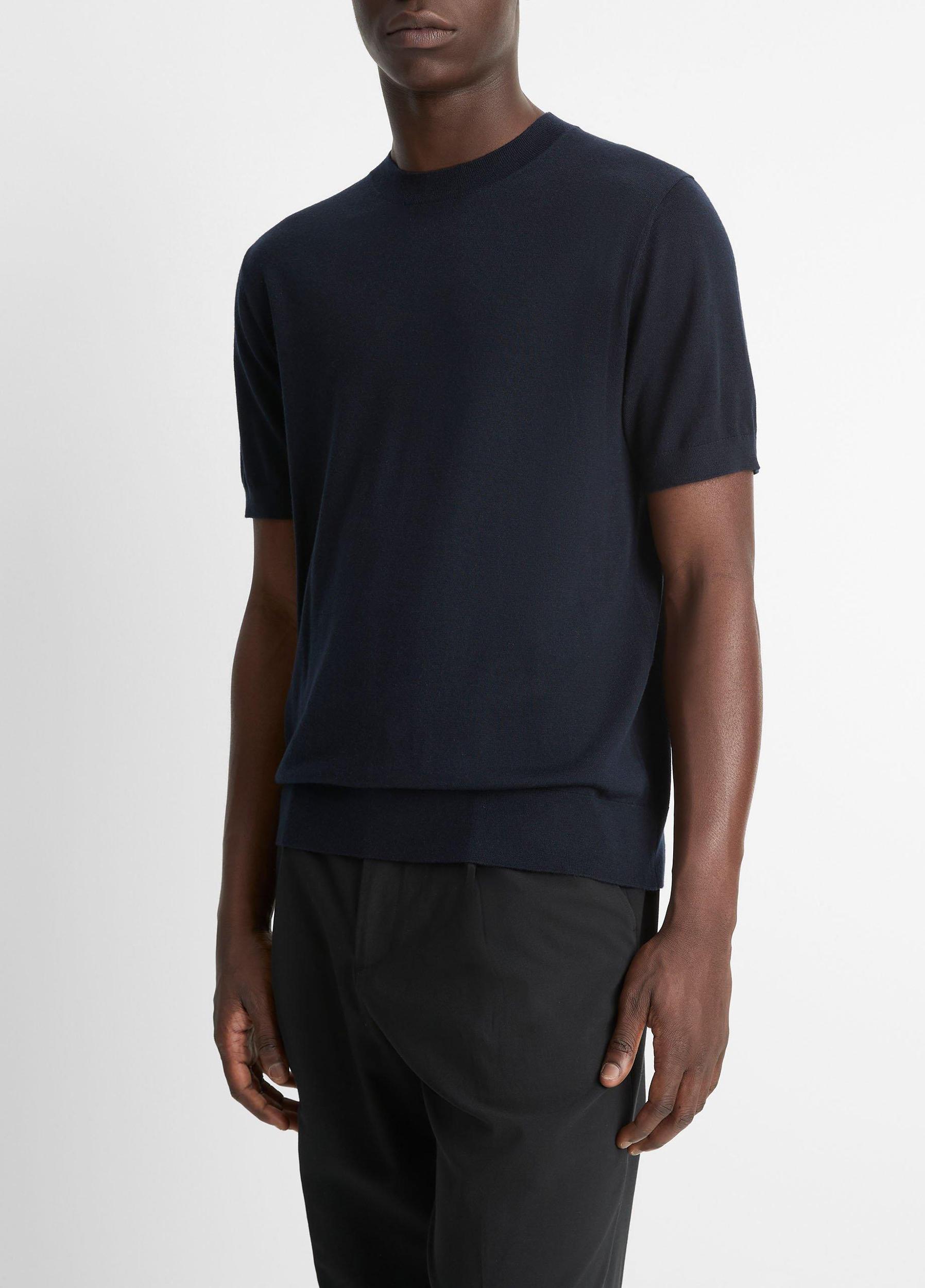Featherweight Merino Wool-Cashmere Short-Sleeve Sweater Product Image
