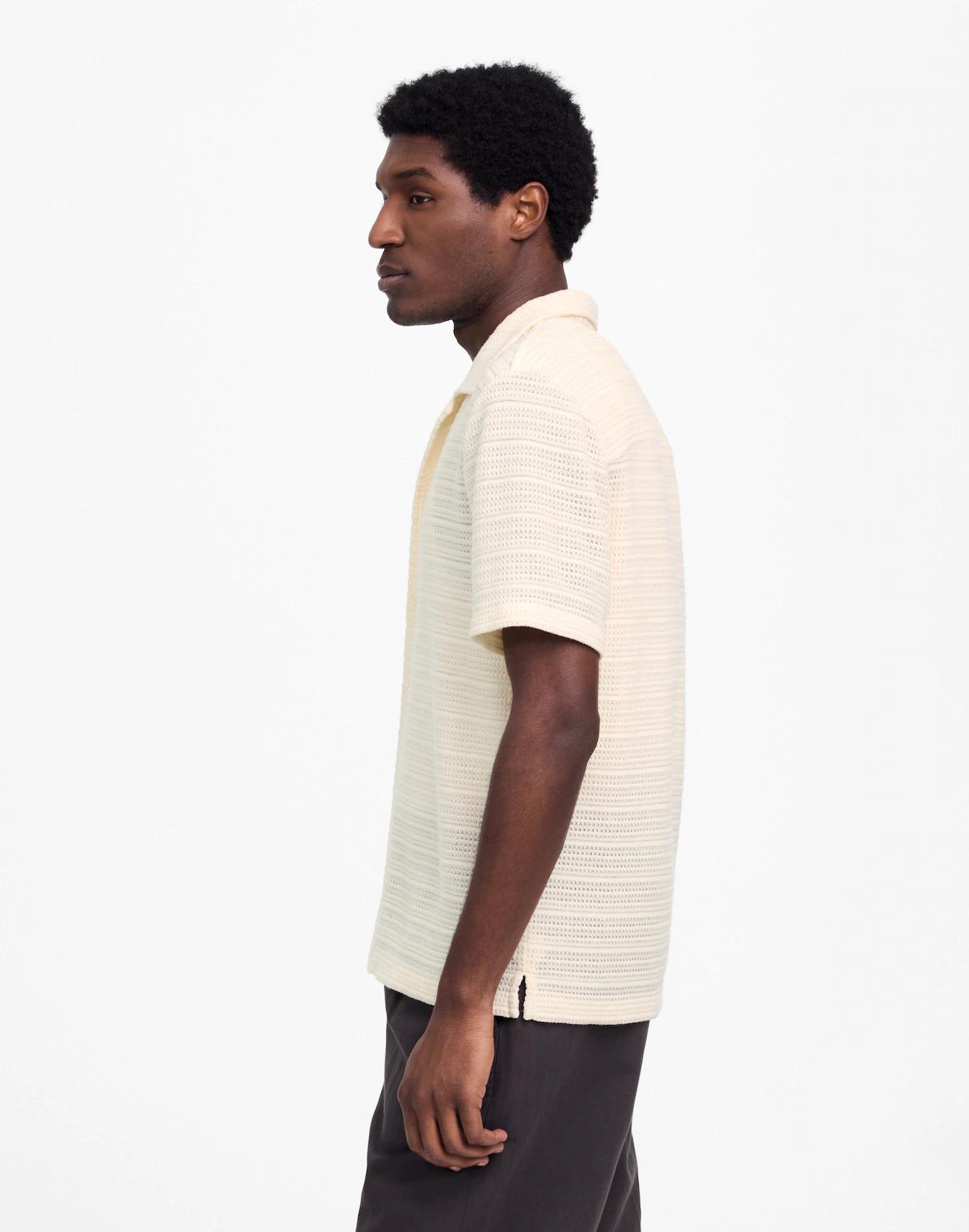 Jacquard-Knit Short-Sleeve Button-Up Shirt Product Image