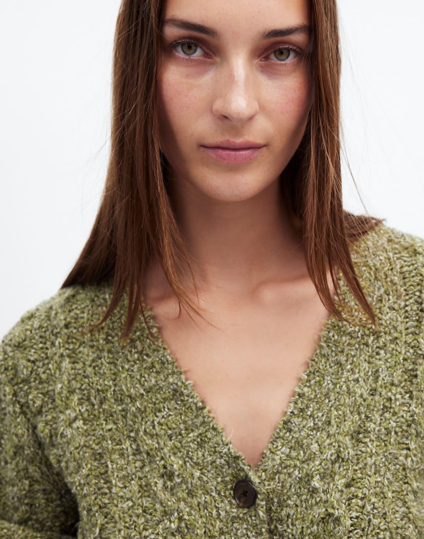 Cable V-Neck Cardigan Product Image