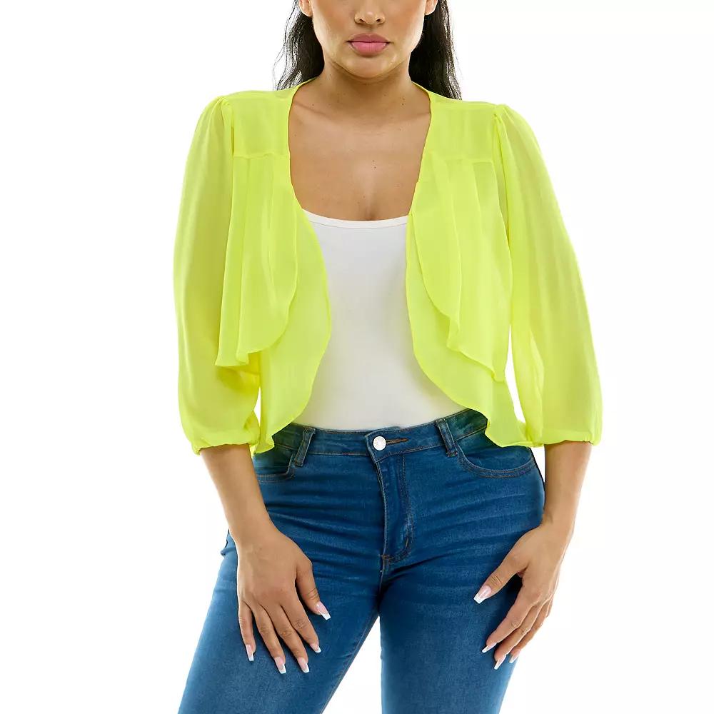 Women's Nina Leonard Chiffon Pleated Bolero,  Product Image