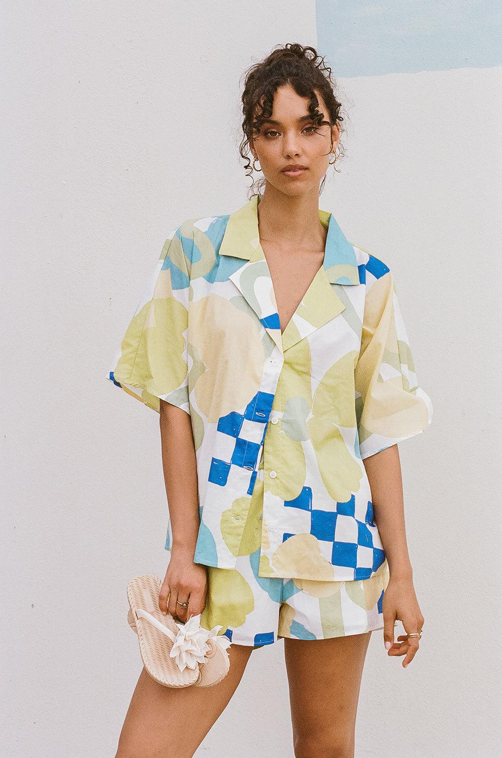 Seona Top - Checker Floral Aliza Product Image