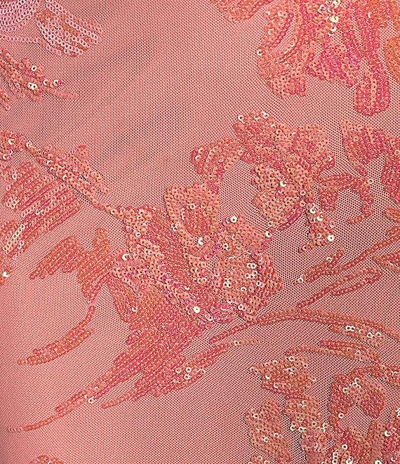 Honey and Rosie Floral Sequin Spaghetti Strap V-Neck Dress Product Image