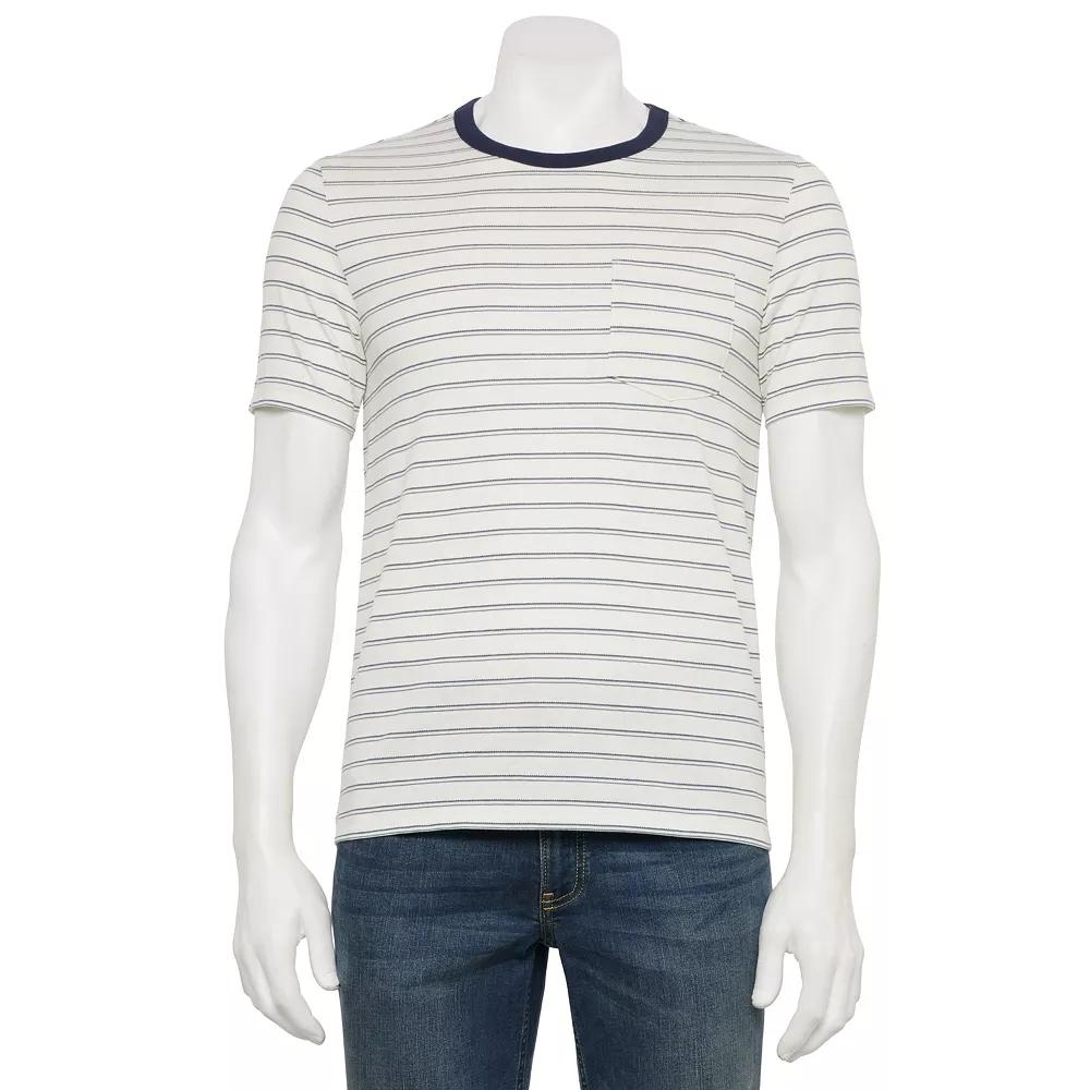 Men's Thomas Sterling Striped Short Sleeve Knit Tee, Size: Large, Blue Stripe Product Image
