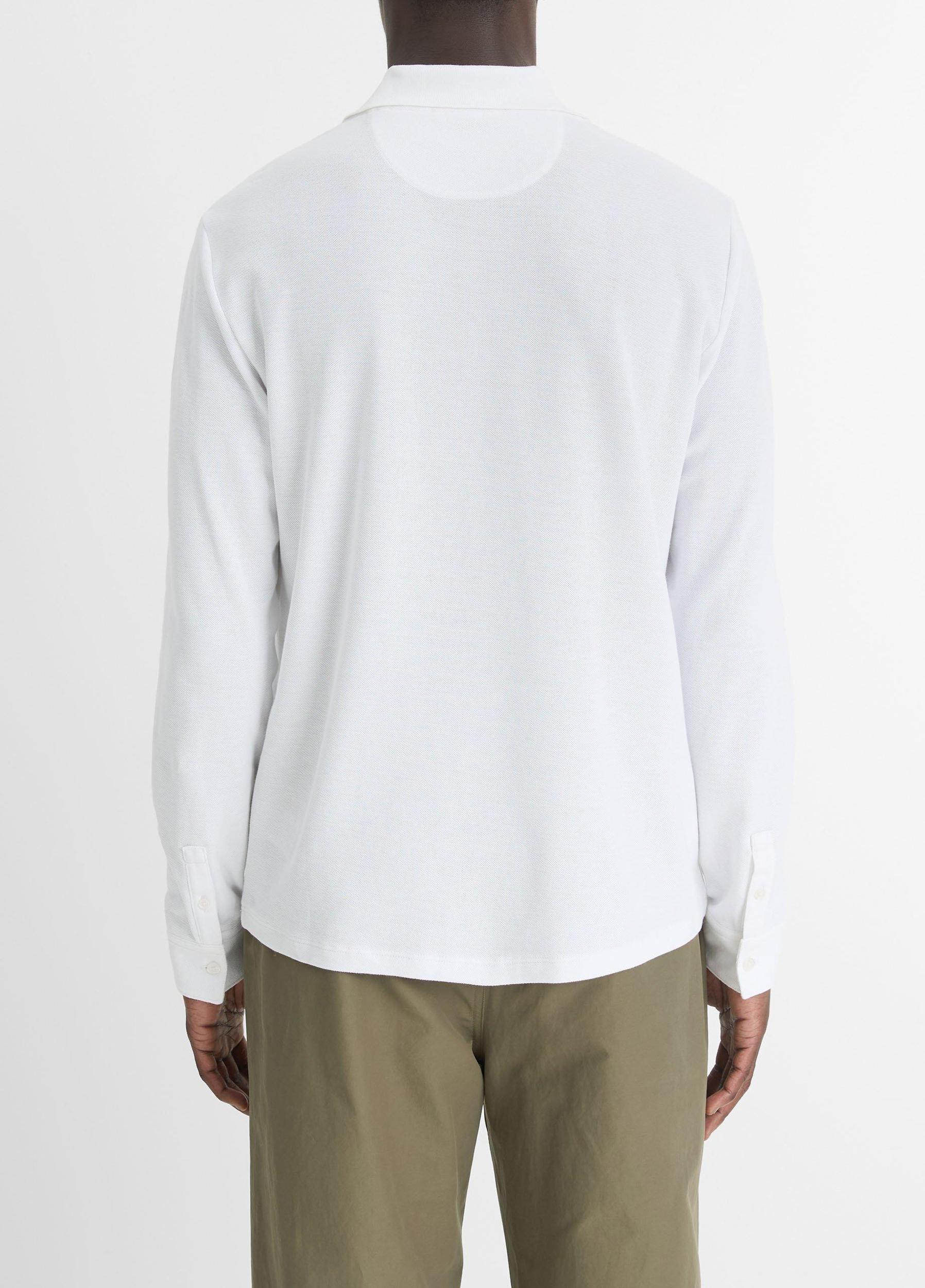 Pima Cotton Piqué Long-Sleeve Polo Shirt Product Image