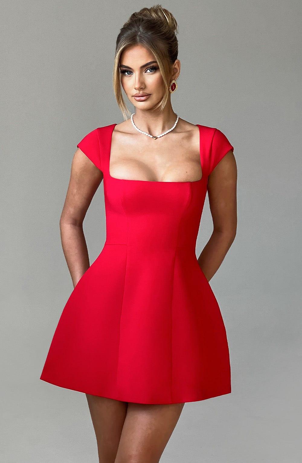 Lena Mini Dress - Red Product Image