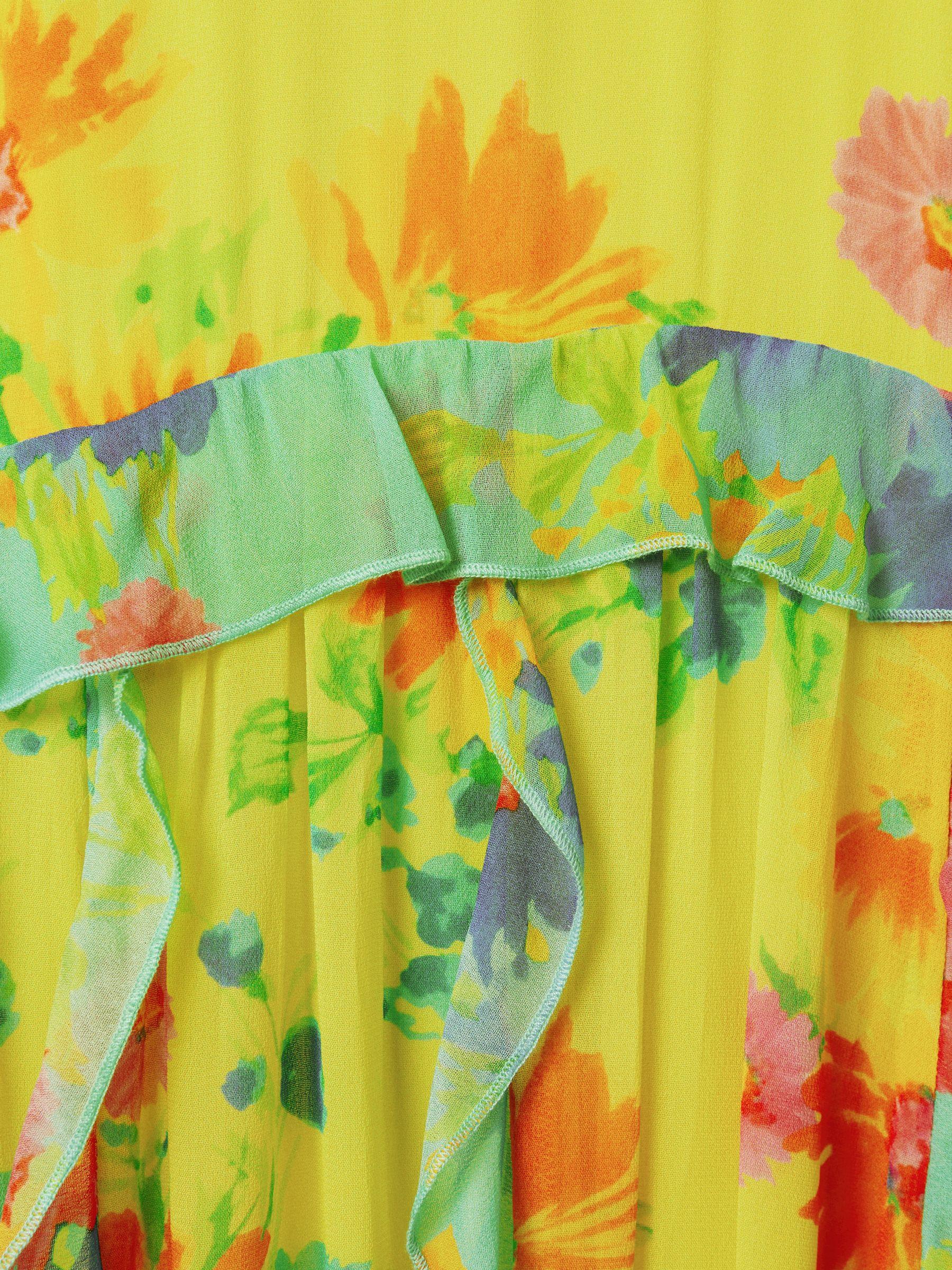 Florere Printed Ruffle Midi Dress in Lime Product Image