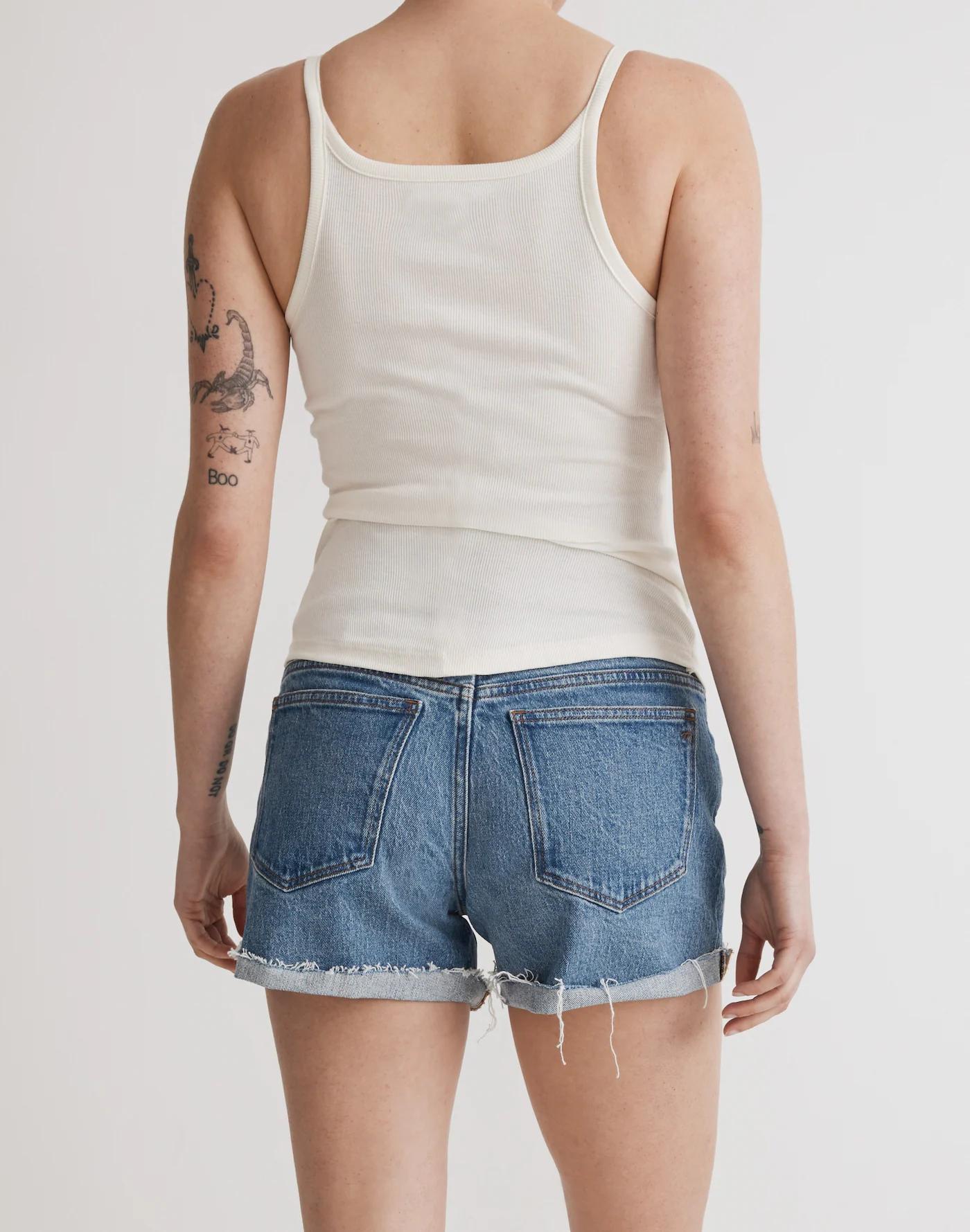 Maternity Over-The-Belly Denim Shorts in Coeling Wash Product Image