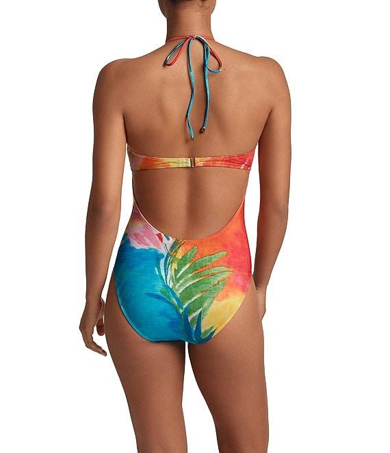 Lauren Ralph Lauren Engineered Paradise Floral Halter Neck One Piece Swimsuit Product Image