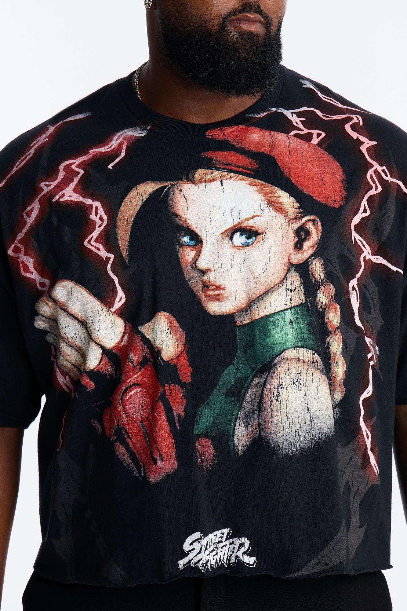Street Fighter Cammy Delta Red Boxy Short Sleeve Tee - Black Male Product Image