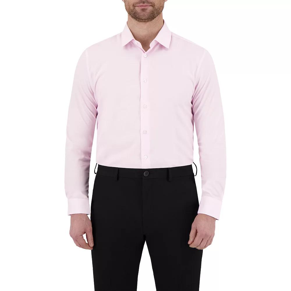 Men's Report Collection Slim-Fit Performance Dress Shirt, Size: 16.5-32/33, Pink Green Print Product Image