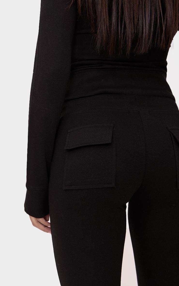 Black Low Rise Skinny Flare Pants Product Image