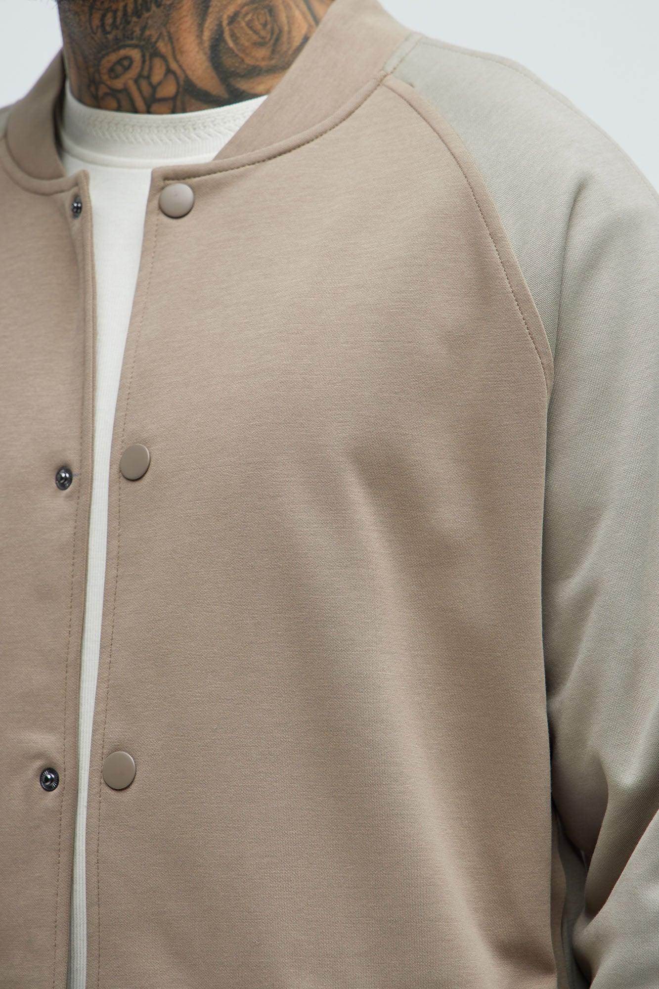 Ryan Interlock Bomber Jacket - Taupe Product Image