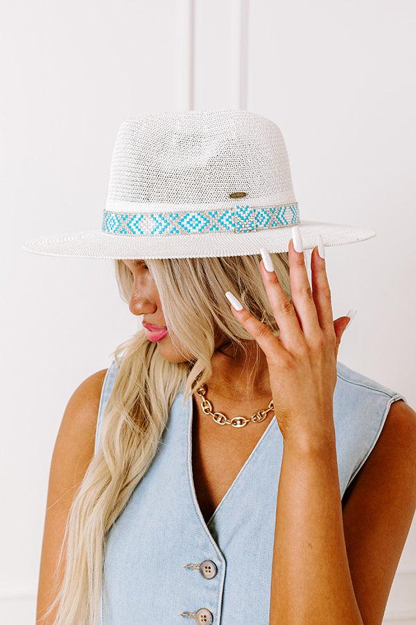 Sunny Refresh Woven Fedora in White Product Image