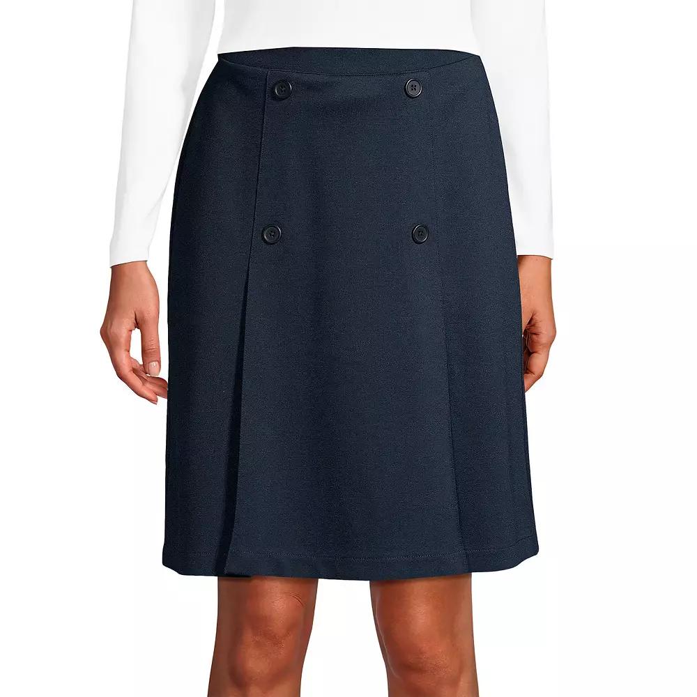 Women's Lands' End School Uniform Ponte Button Front Skort,  Product Image