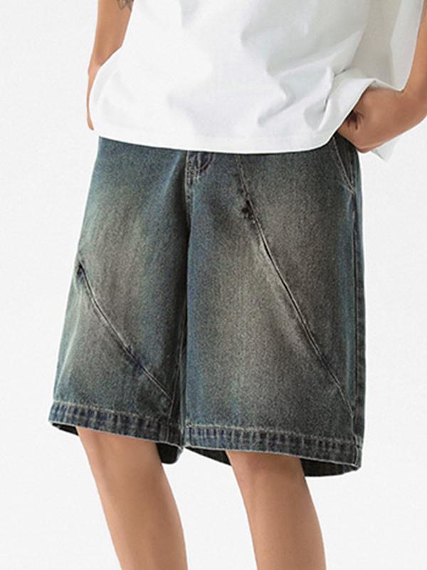 Men's Slash Zipper Straight Short Product Image