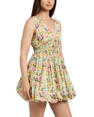 Cairo Floral Poplin Bubble Hem Mini Dress Product Image