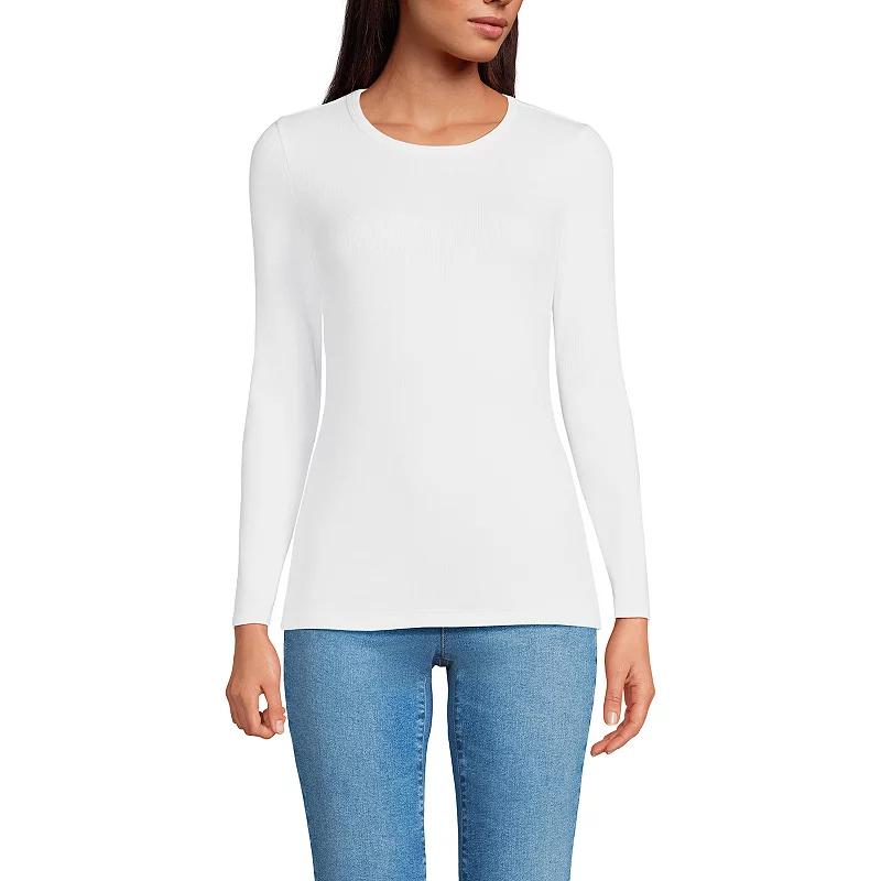 Women's Tall Lands' End Long Sleeve Micro Rib Tee,  Product Image