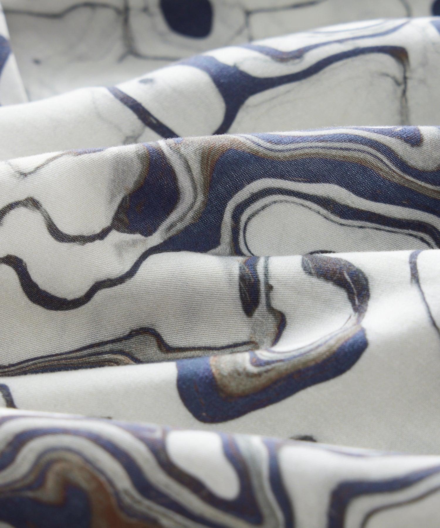 Cropped Rayon Camp Collar Shirt Product Image