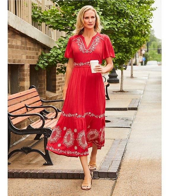 Nurture Short Flutter Sleeve V-Neck A-Line Maxi Dress Product Image