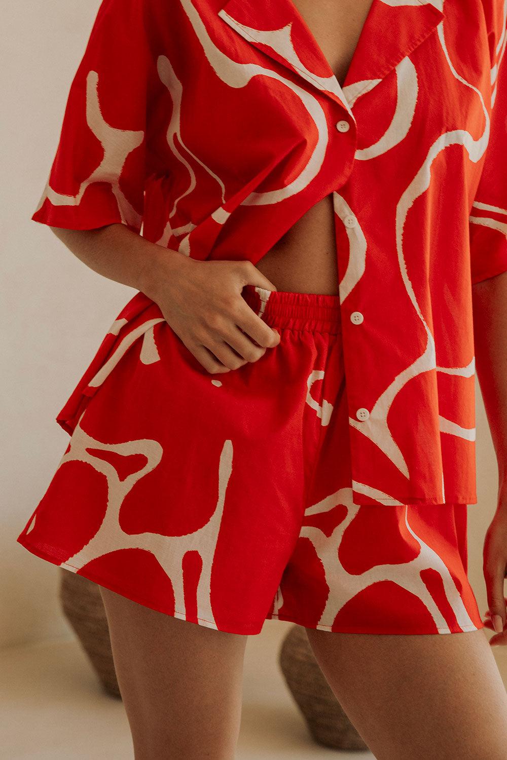 Seona Shorts - Evoke Red Product Image