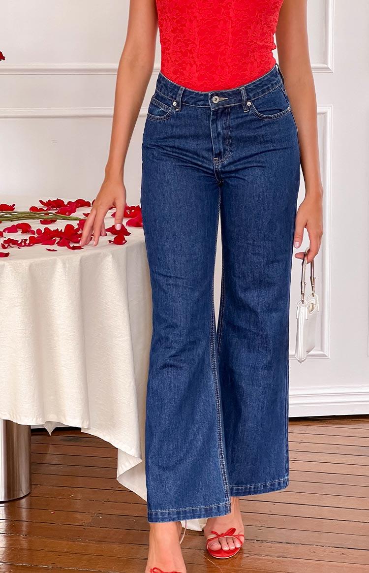 Lenny Dark Blue Denim Flare Jeans Baby Girls Product Image