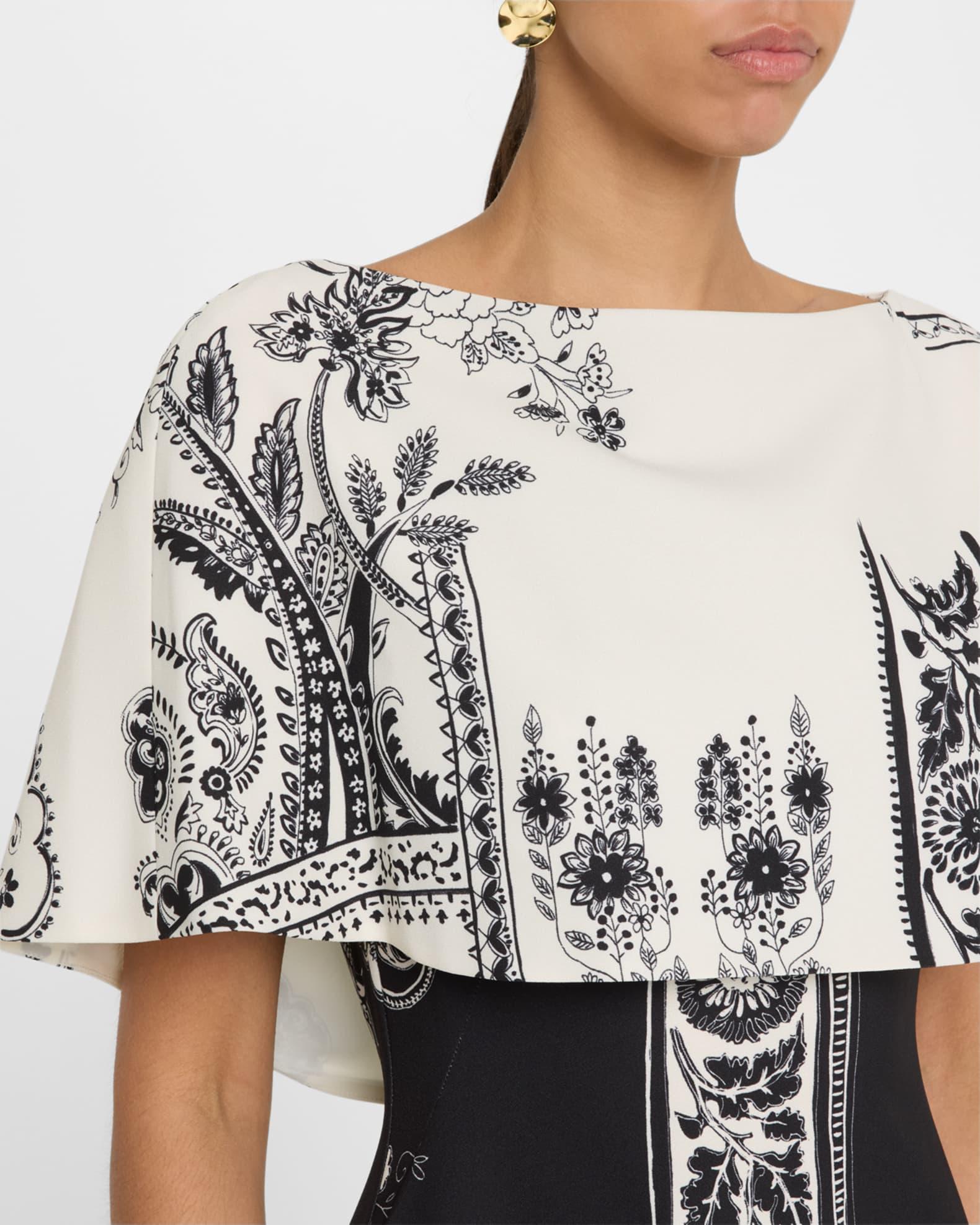 Colorblock Cape Column Midi Dress Product Image