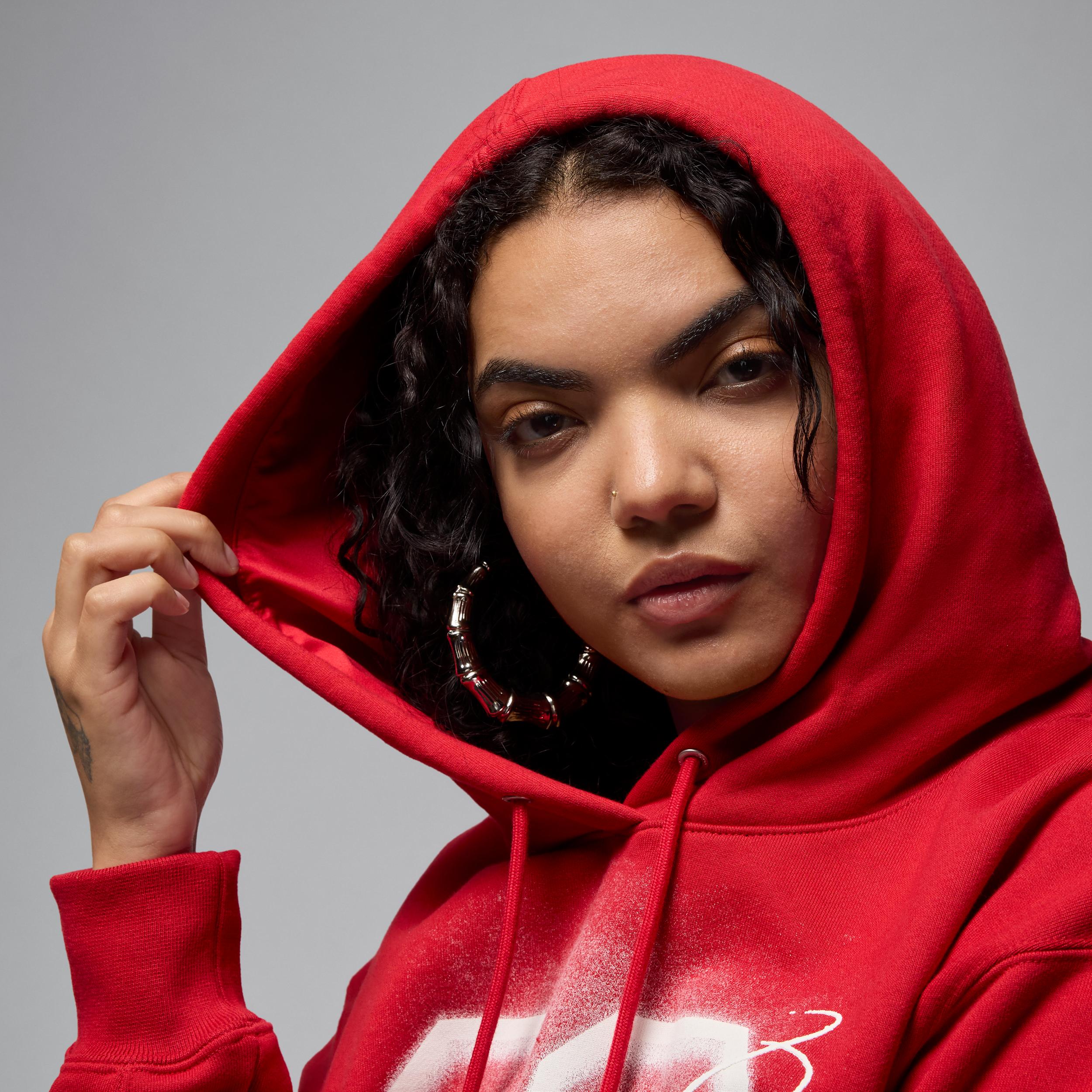 Women's Jordan Flight Fleece Cropped Satin-Lined Hoodie Product Image