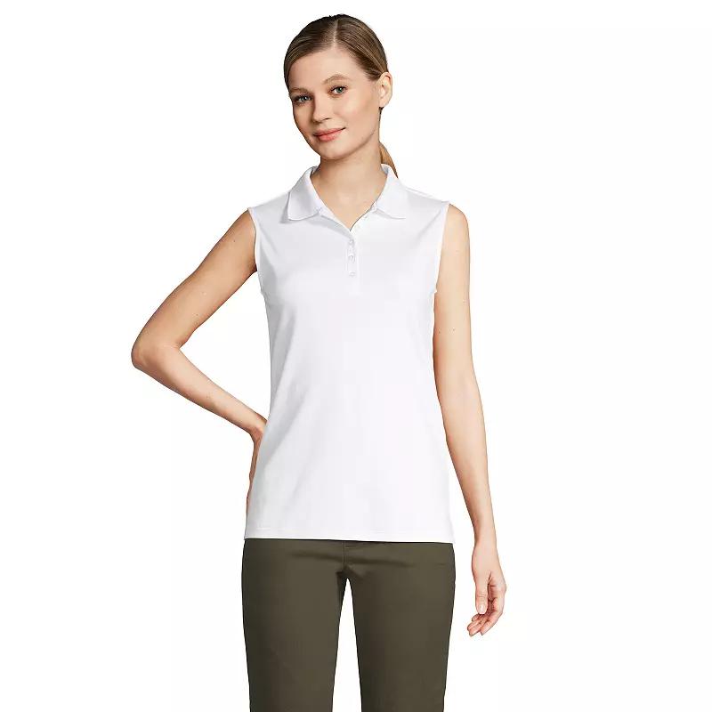 Women's Lands' End Sleeveless Supima Cotton Polo Shirt,  Product Image