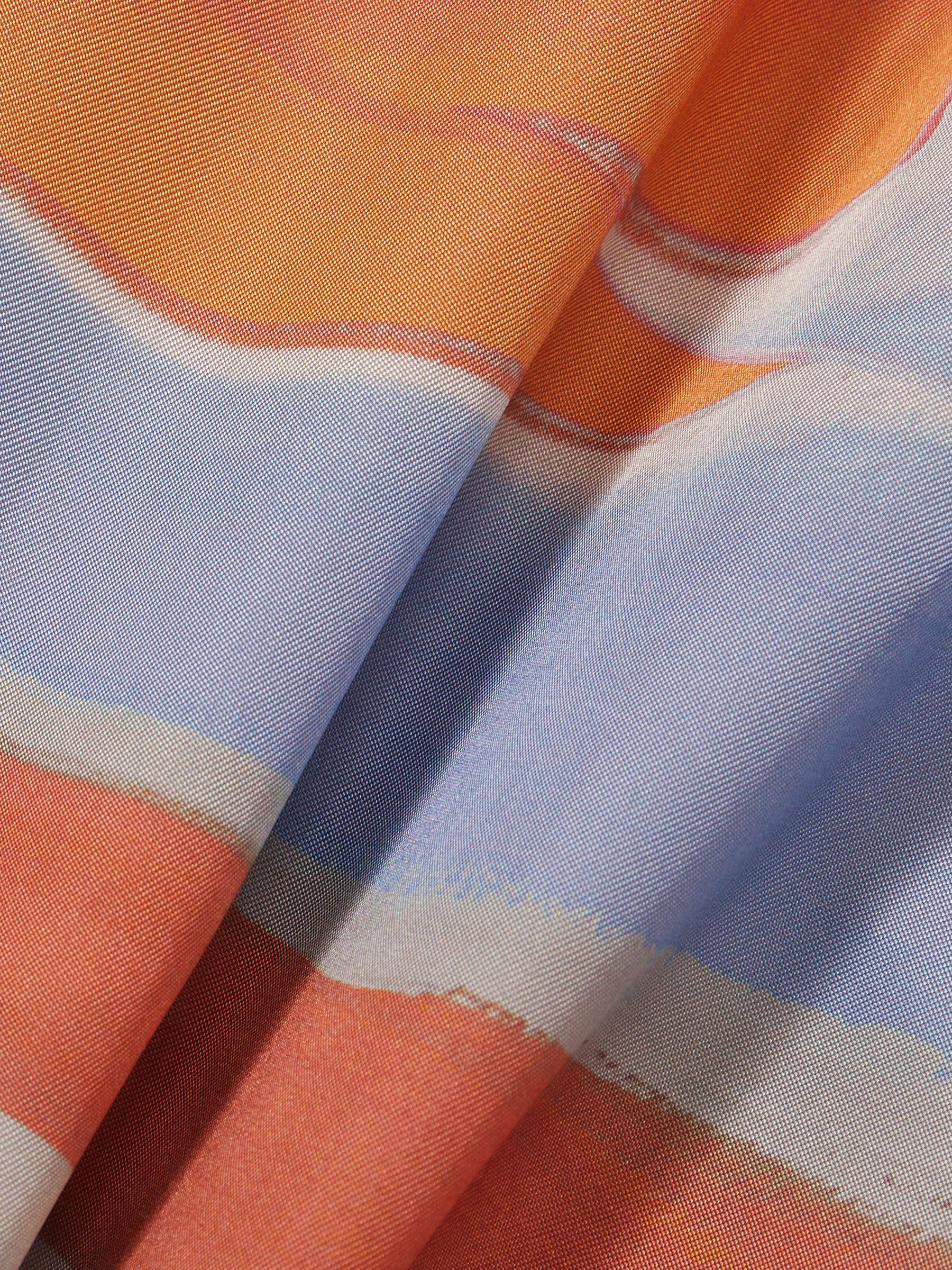 Sunset Print Sleeveless Slip Dress in Coral Product Image