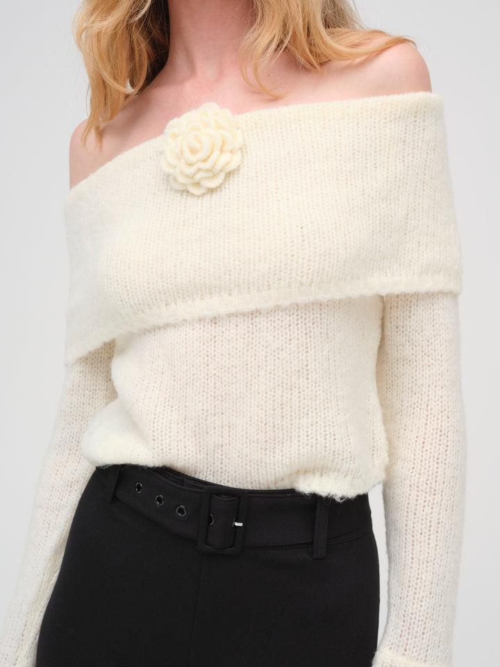 Aspen Knit Top — Cream Product Image