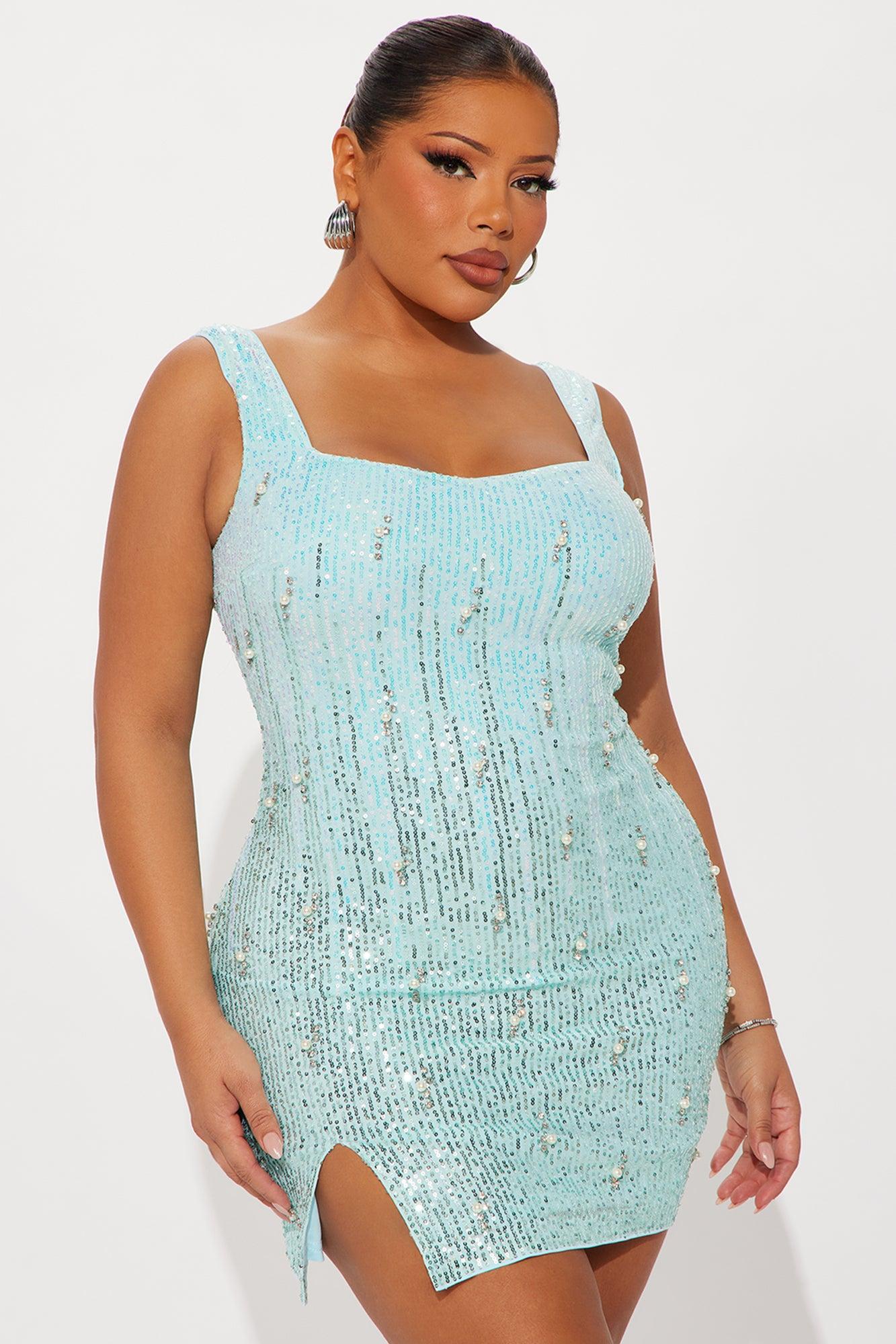 Stella Sequin Mini Dress - Light Blue Female Product Image