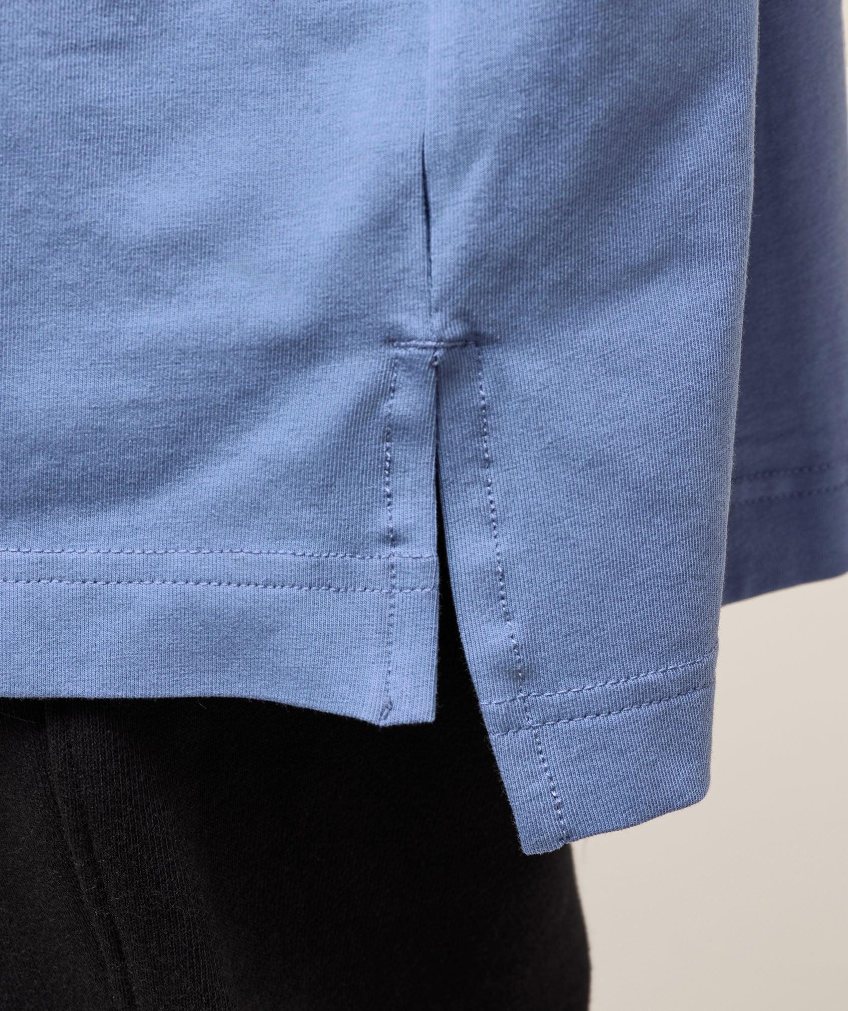 Gymshark Covered Longline Cotton Long Sleeve Top - Worn Blue Female Product Image